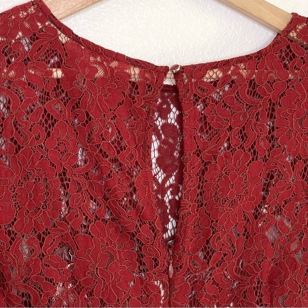 Anthropologie Plenty by Tracy Reese Arcadia Pleated Floral Midi Dress Crimson 8 - Picture 11 of 16